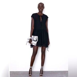 Zara Tiered Black  Baby Doll Dress